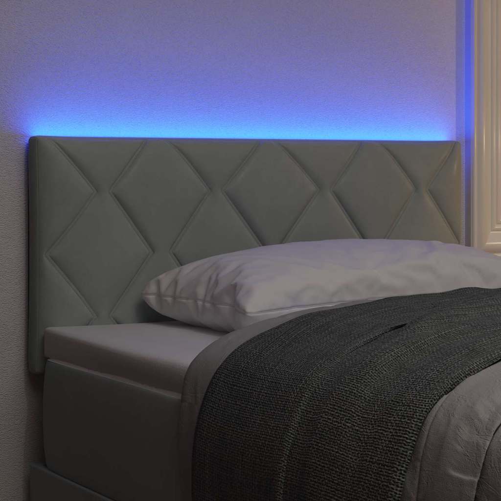 LED sengegavl Lysegrå 100 cm Fløjl