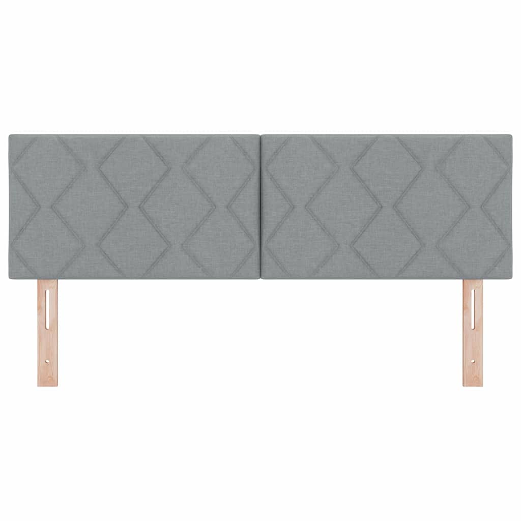 LED sengegavl Lysegrå 144 cm Stof