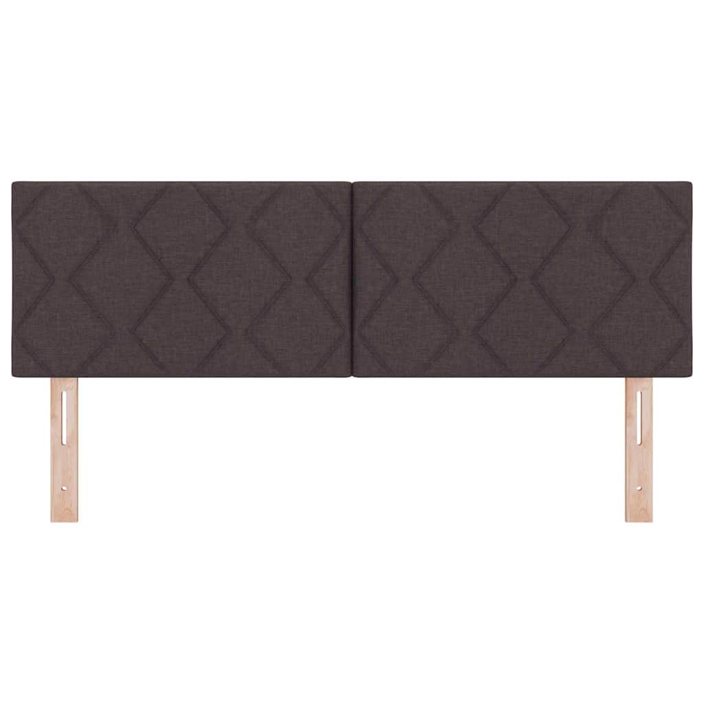 LED sengegavl Brun 144 cm Stof