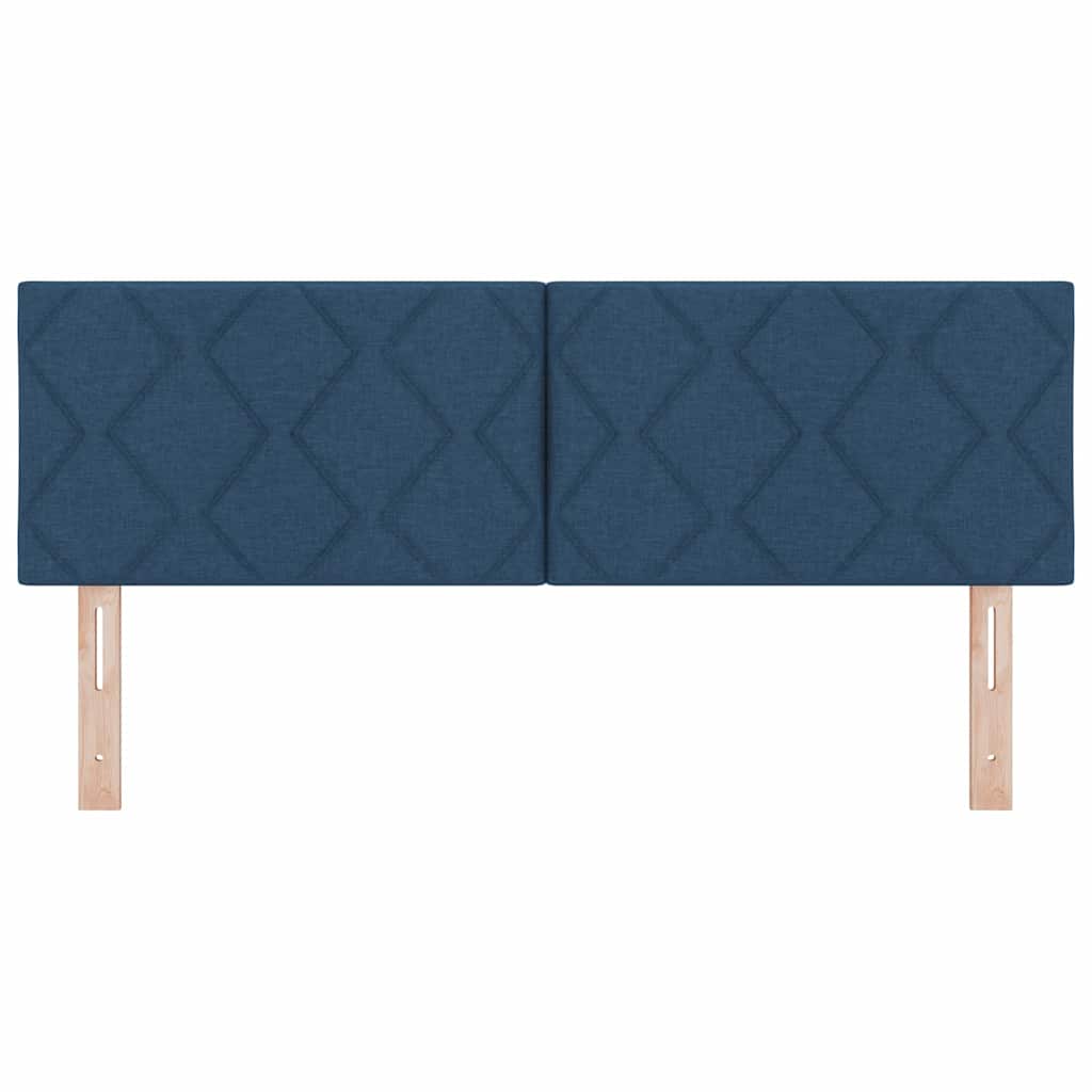 LED sengegavl Blå 144 cm Stof