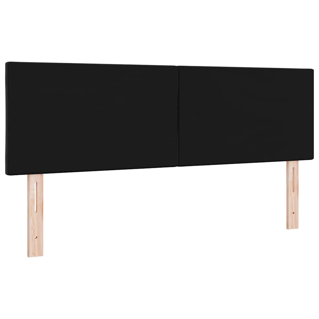 LED sengegavl Sort 144 cm Fløjl
