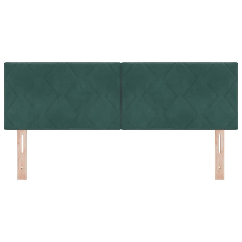 LED sengegavl Mørkegrøn 144 cm Fløjl