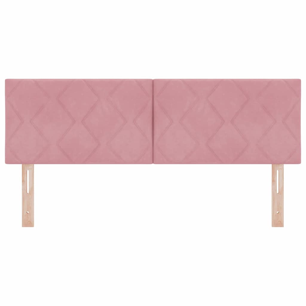 LED sengegavl Lyserød 144 cm Fløjl