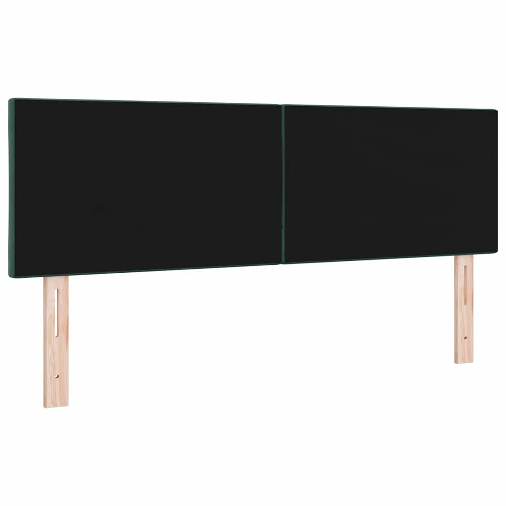 LED sengegavl Mørkegrøn 160 cm Fløjl