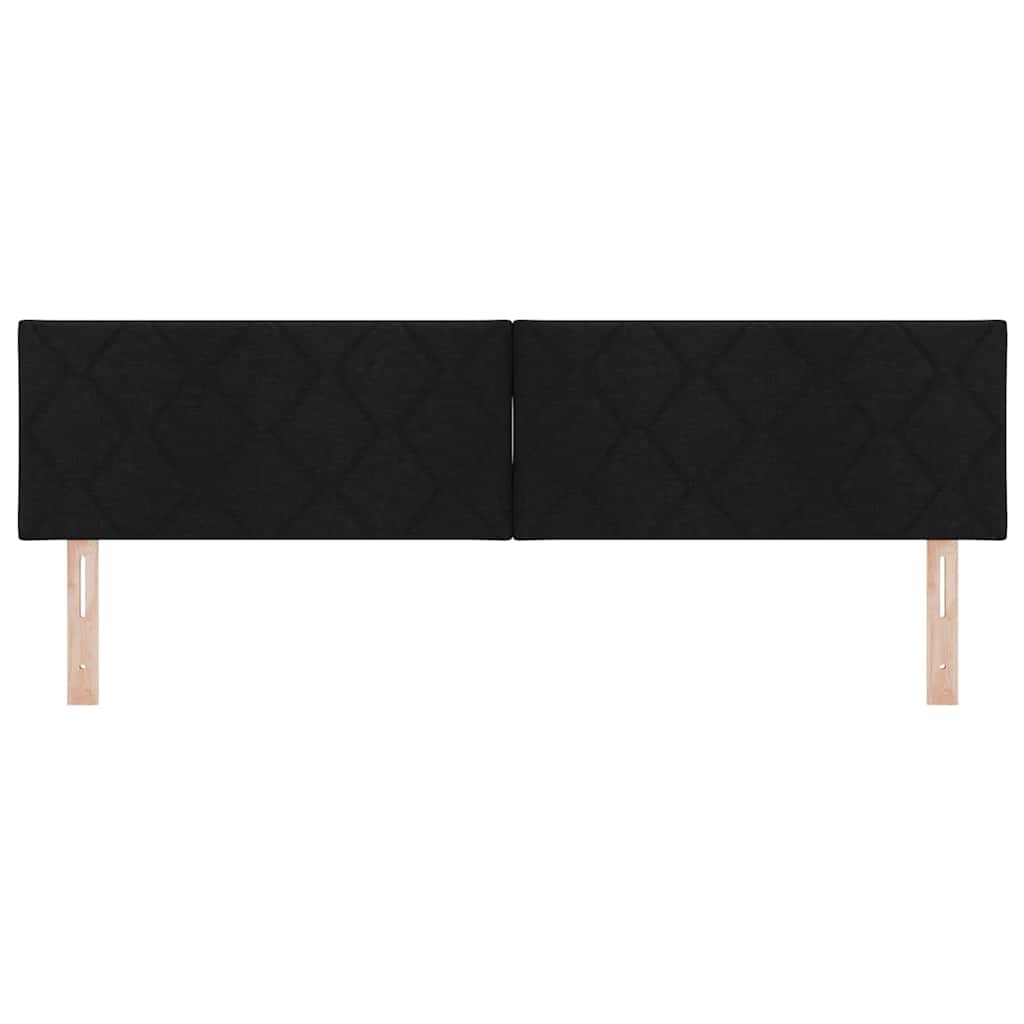 LED sengegavl Sort 180 cm Stof