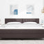 LED sengegavl Brun 180 cm Stof
