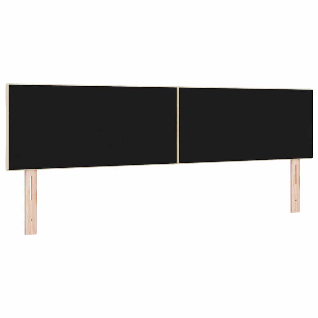 LED sengegavl Creme 180 cm Stof