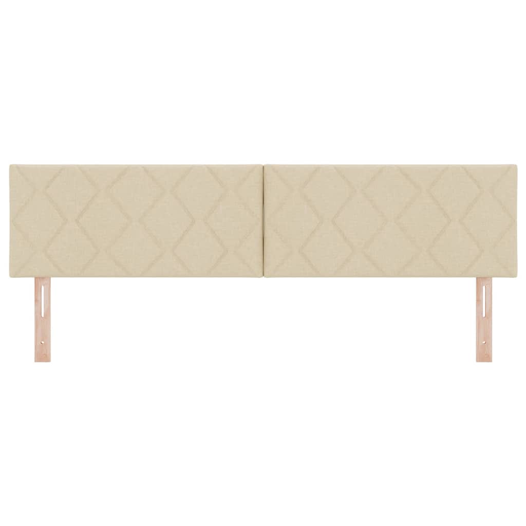 LED sengegavl Creme 180 cm Stof