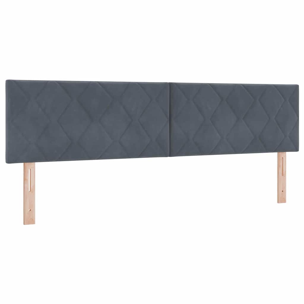 LED sengegavl Mørkegrå 180 cm Fløjl