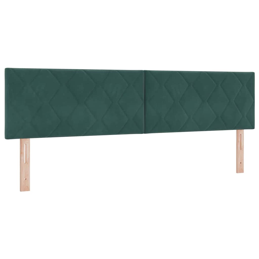LED sengegavl Mørkegrøn 180 cm Fløjl