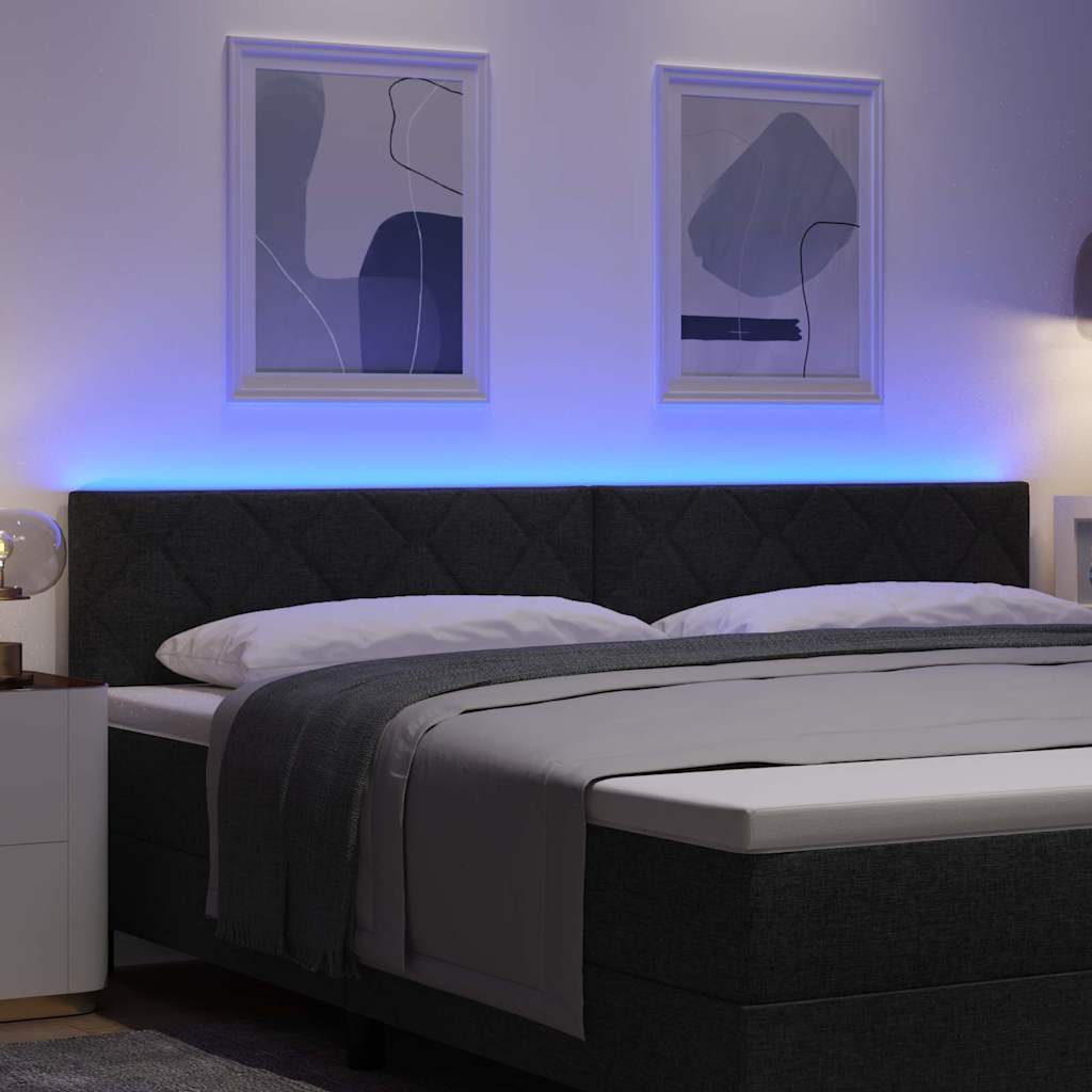 LED sengegavl Sort Stof