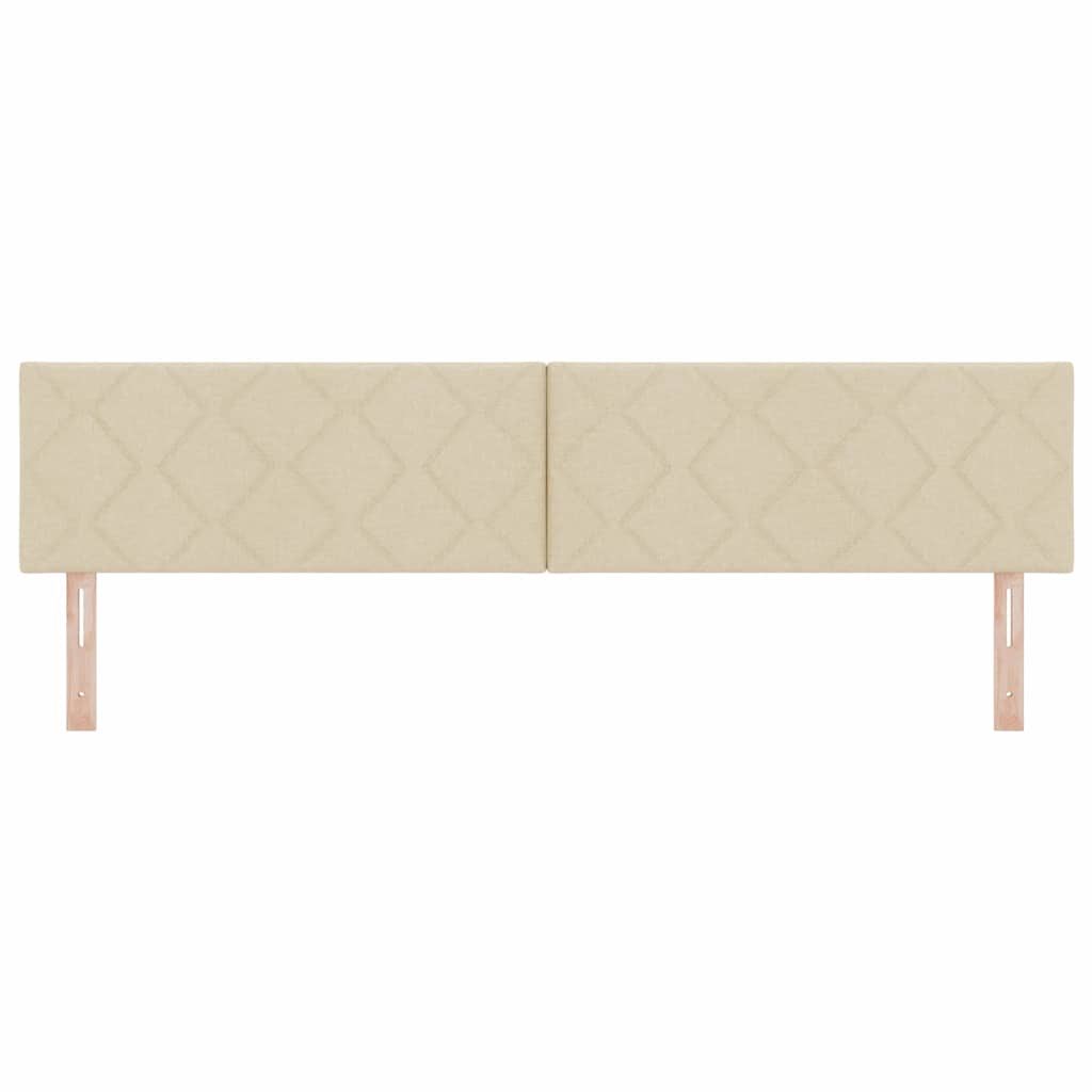 LED sengegavl Creme Stof