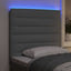 LED sengegavl med LED-lysstrimler Lysegrå 90 cm Stof