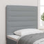 LED sengegavl med LED-lysstrimler Lysegrå 90 cm Stof