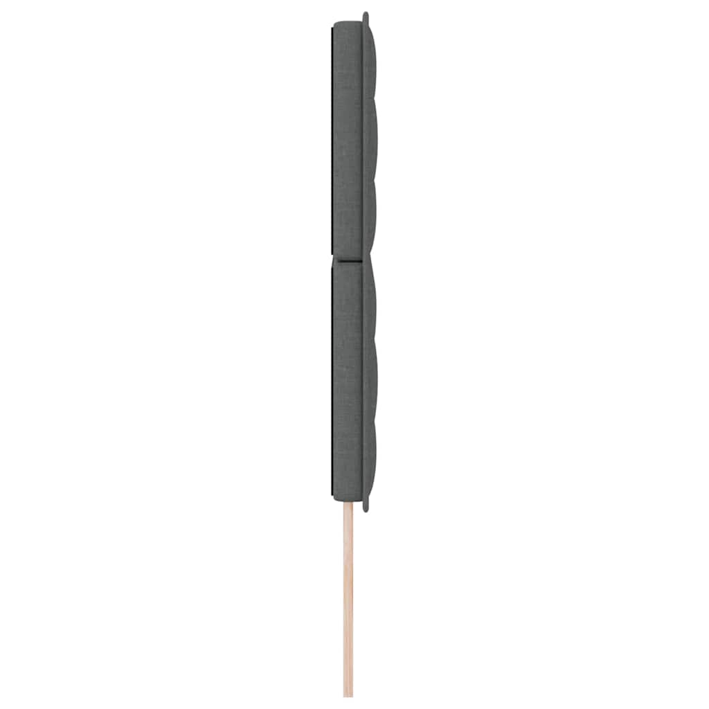 LED sengegavl med LED-lysstrimler Mørkegrå 160 cm Stof
