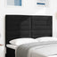 LED sengegavl med LED-lysstrimler Sort 160 cm Stof