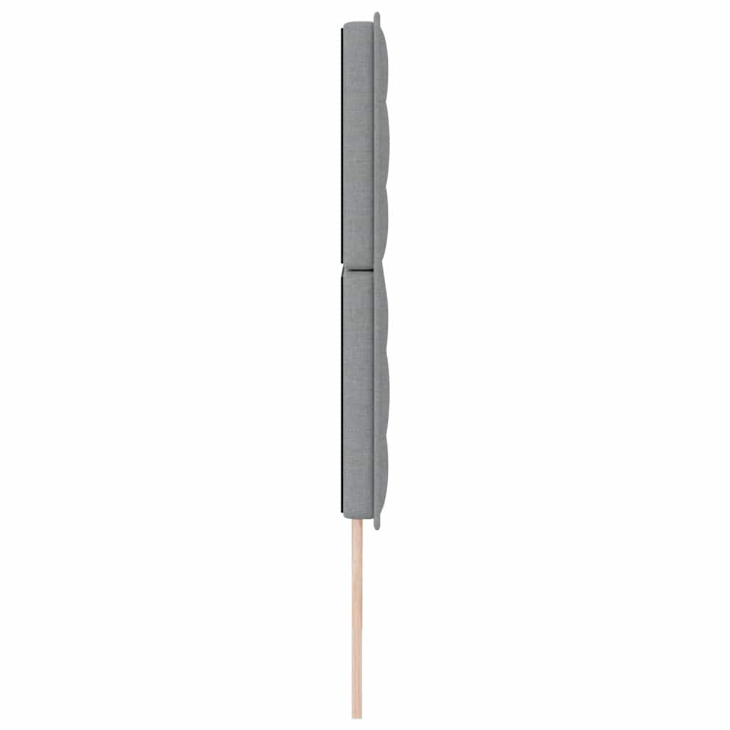 LED sengegavl med LED-lysstrimler Lysegrå 180 cm Stof