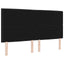 LED sengegavl med LED-lysstrimler Sort 180 cm Stof