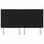 LED sengegavl med LED-lysstrimler Sort 180 cm Stof