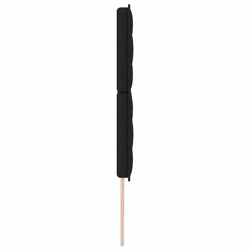LED sengegavl med LED-lysstrimler Sort 180 cm Stof