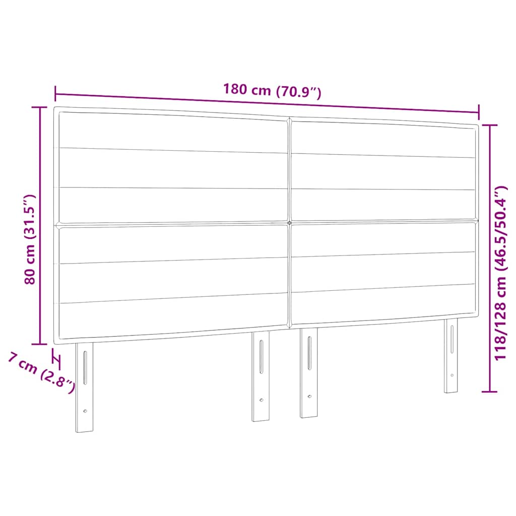 LED sengegavl med LED-lysstrimler Sort 180 cm Stof