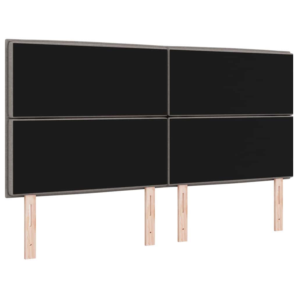 LED sengegavl Gråbrun Stof