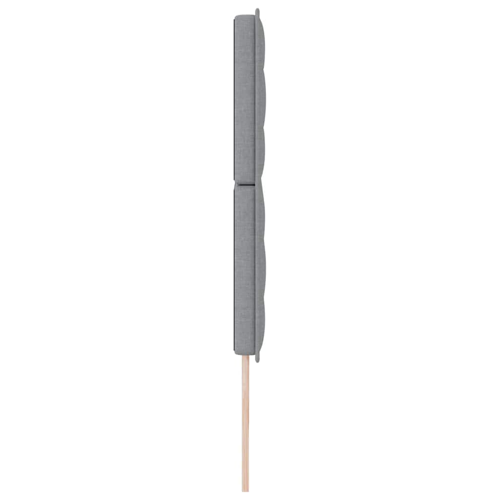 LED sengegavl med LED-lysstrimler Lysegrå 200 cm Stof