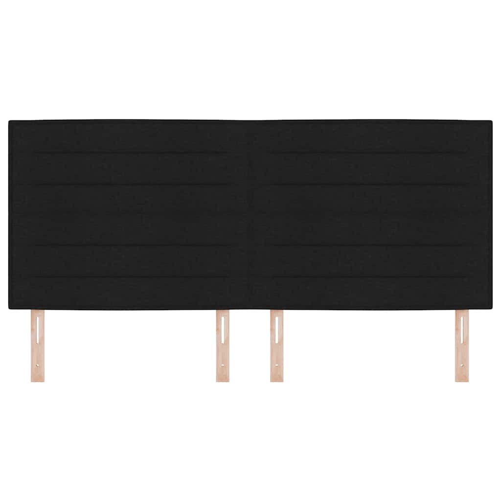 LED sengegavl med LED-lysstrimler Sort 200 cm Stof