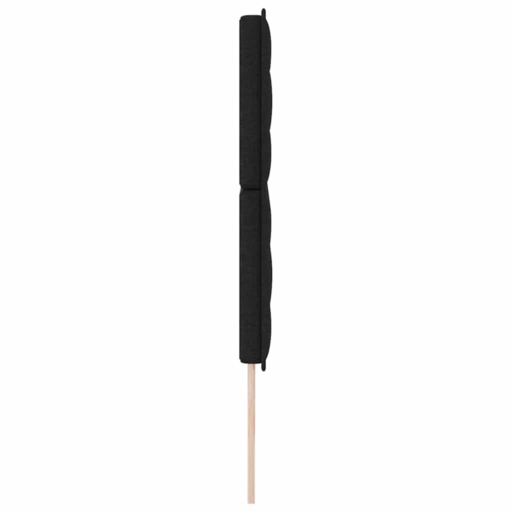 LED sengegavl med LED-lysstrimler Sort 200 cm Stof