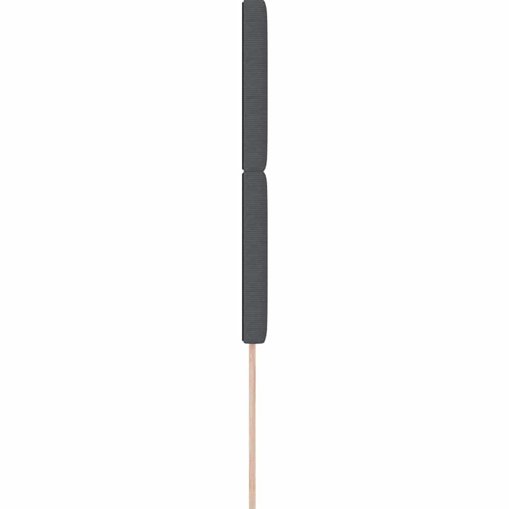 LED sengegavl med LED-lysstrimler Mørkegrå 90 cm Velourstof