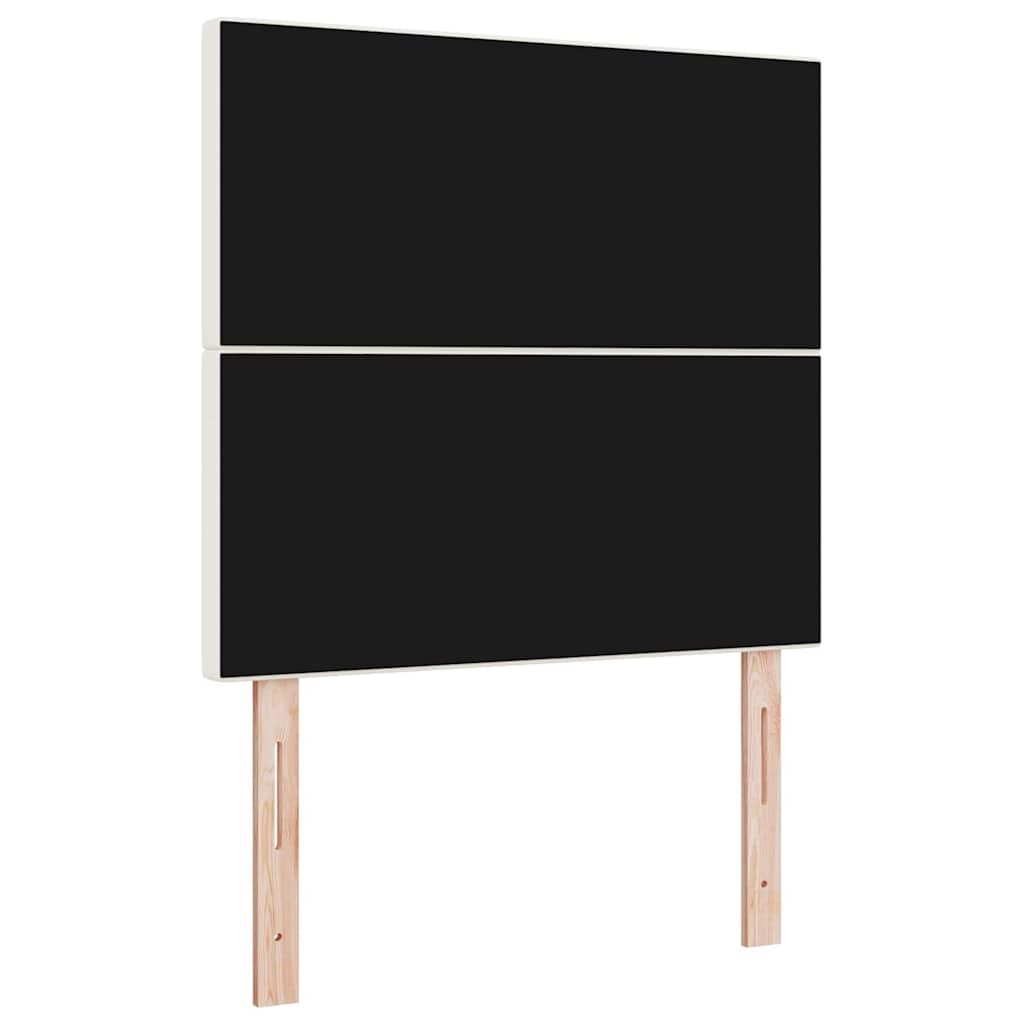 LED sengegavl med LED-lysstrimler Creme 100 cm Velourstof