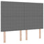 LED sengegavl med LED-lysstrimler Lysegrå 144 cm Velourstof