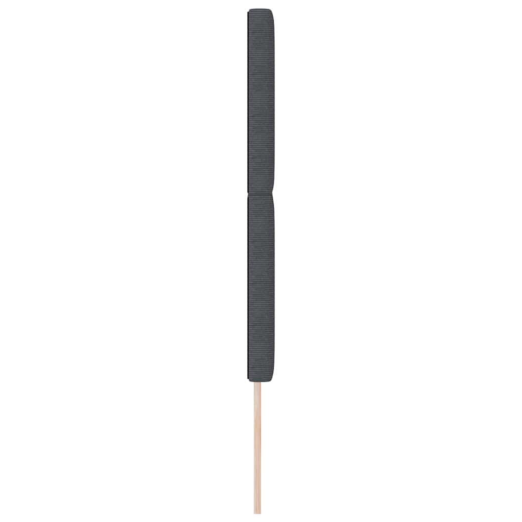 LED sengegavl med LED-lysstrimler Mørkegrå 144 cm Velourstof