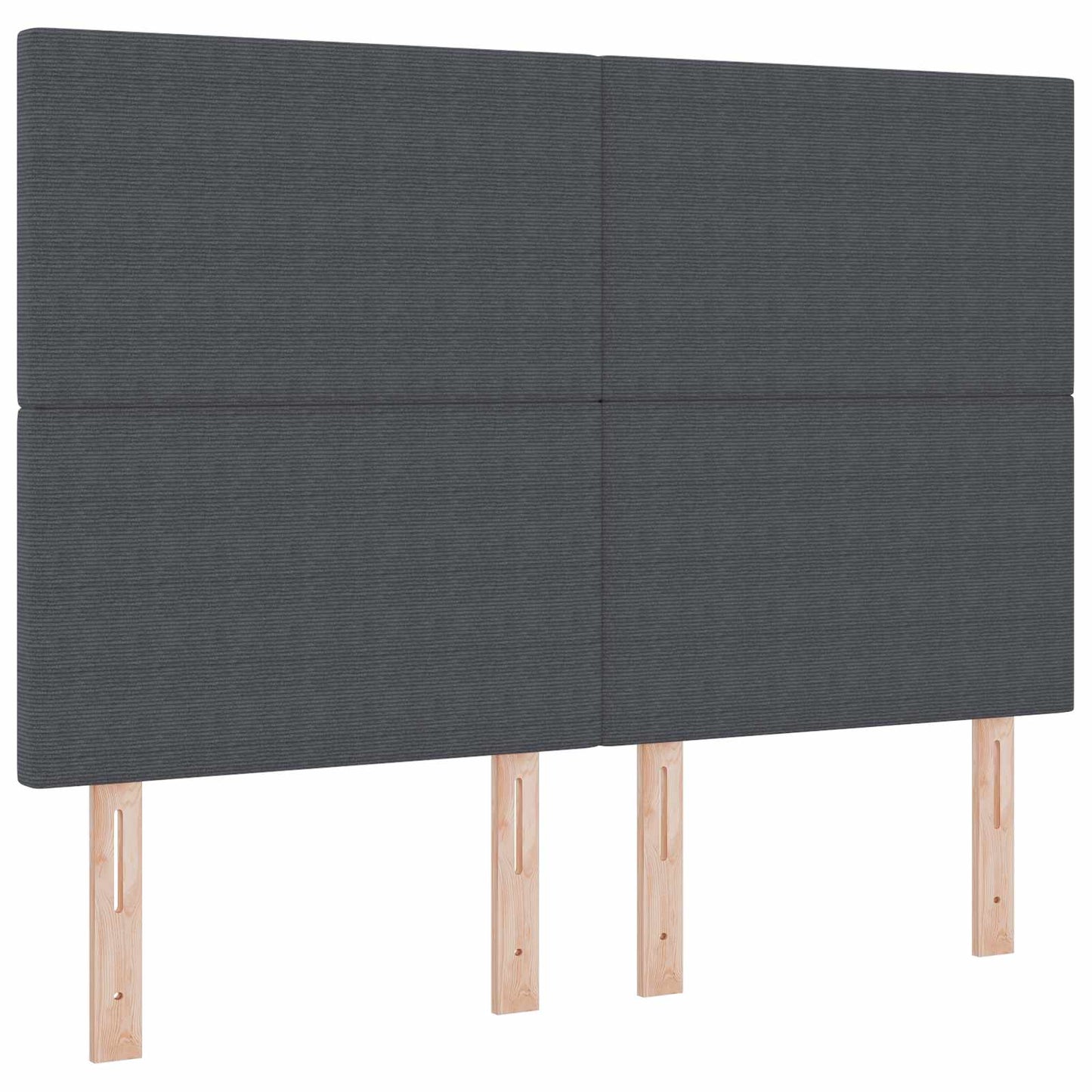 LED sengegavl med LED-lysstrimler Mørkegrå 160 cm Velourstof