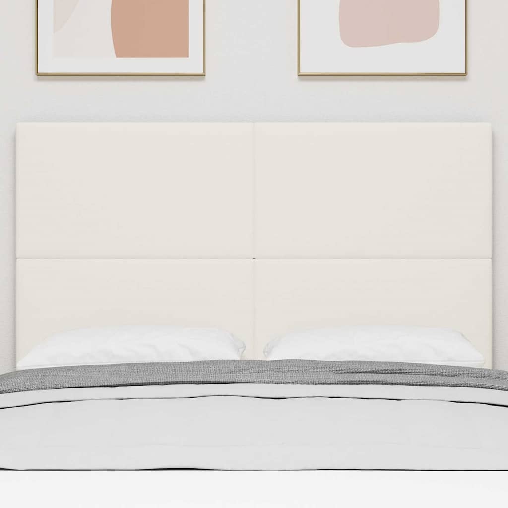 LED sengegavl med LED-lysstrimler Creme 160 cm Velourstof