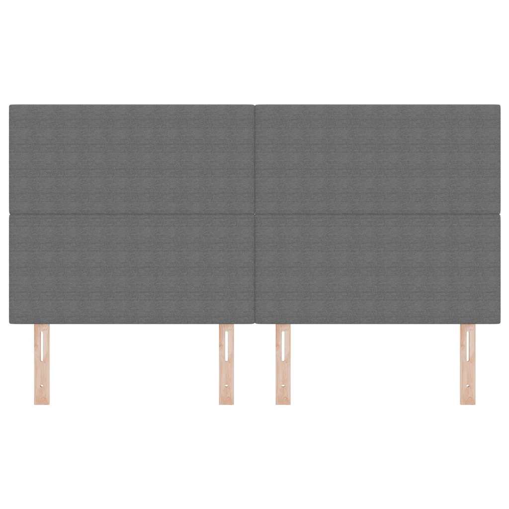 LED sengegavl med LED-lysstrimler Lysegrå 180 cm Velourstof