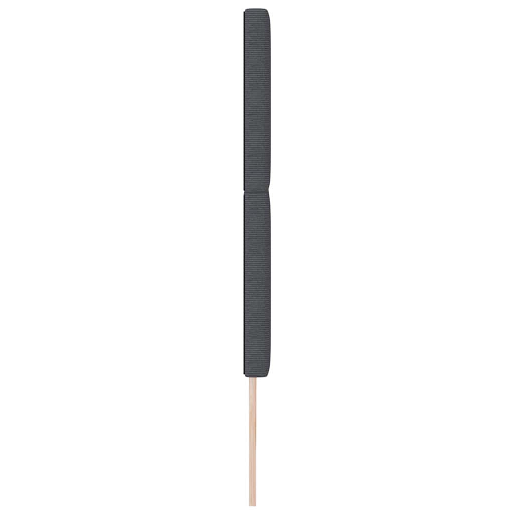 LED sengegavl med LED-lysstrimler Mørkegrå 180 cm Velourstof
