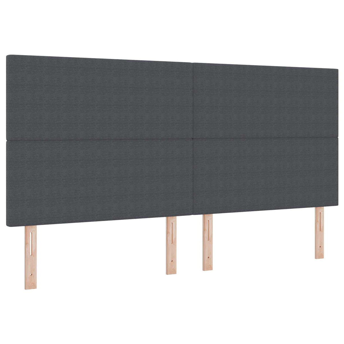LED sengegavl med LED-lysstrimler Mørkegrå 200 cm Velourstof