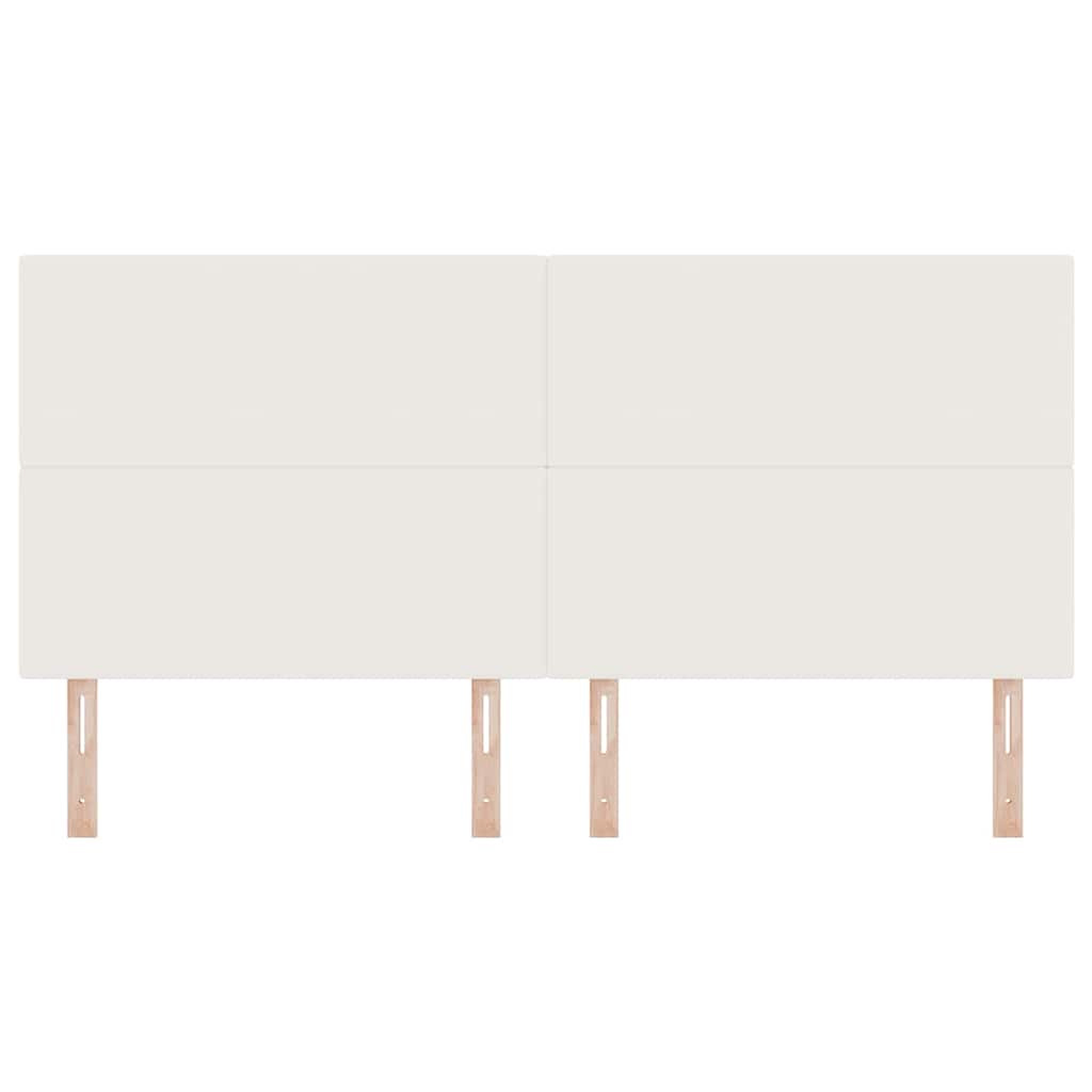 LED sengegavl med LED-lysstrimler Creme 200 cm Velourstof