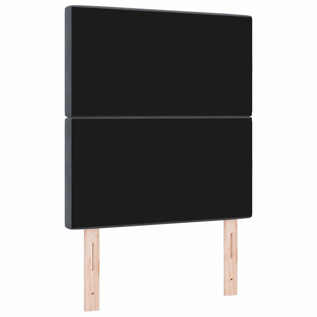 LED sengegavl med LED-lysstrimler Mørkegrå 80 cm Fløjl