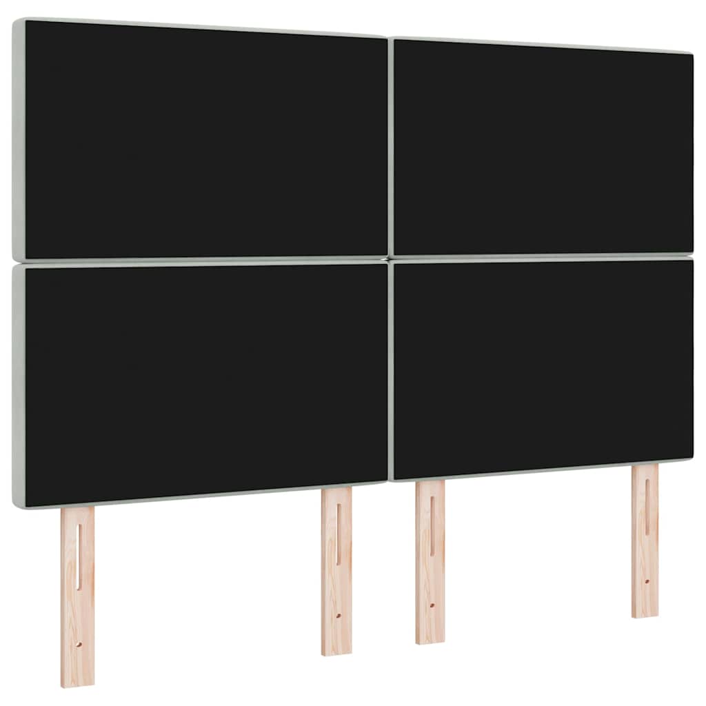 LED sengegavl med LED-lysstrimler Lysegrå 144 cm Fløjl