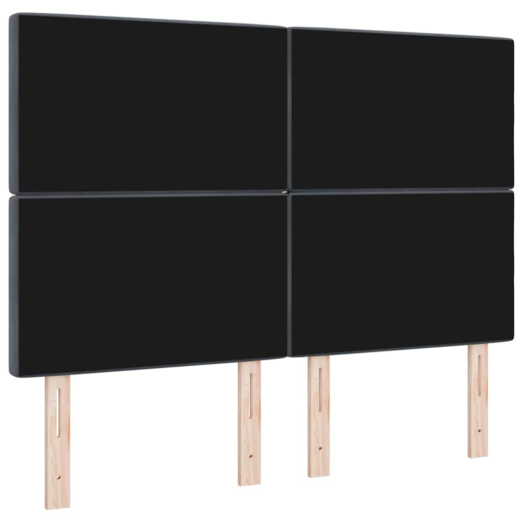 LED sengegavl med LED-lysstrimler Mørkegrå 144 cm Fløjl