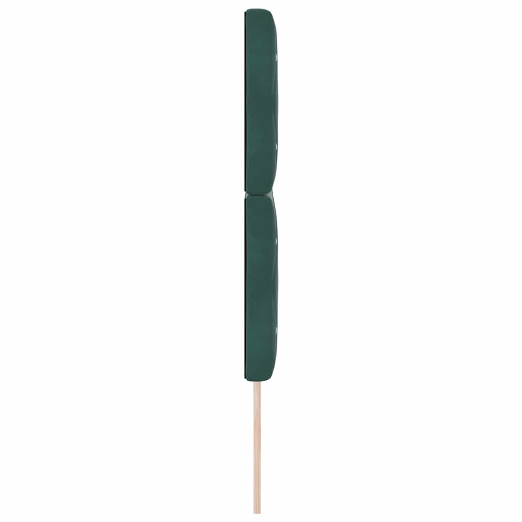 LED sengegavl med LED-lysstrimler Mørkegrøn 144 cm Fløjl