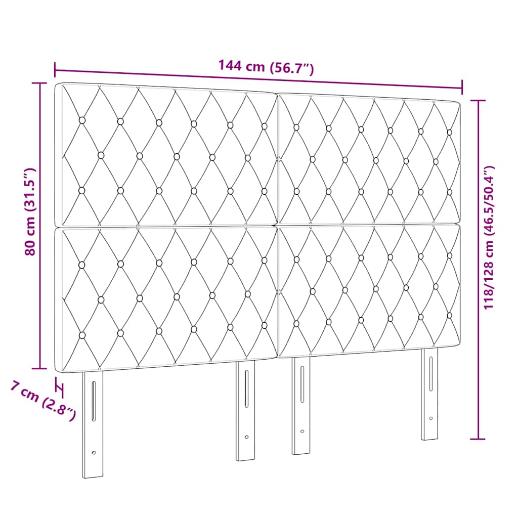 LED sengegavl med LED-lysstrimler Mørkegrøn 144 cm Fløjl