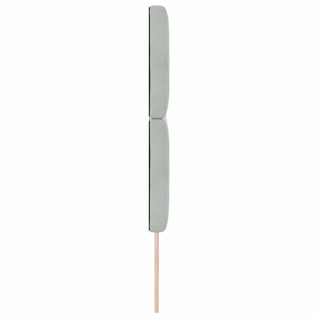 LED sengegavl med LED-lysstrimler Lysegrå 160 cm Fløjl