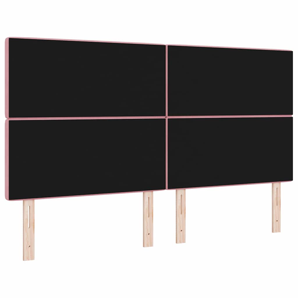 LED sengegavl med LED-lysstrimler Lyserød 180 cm Fløjl