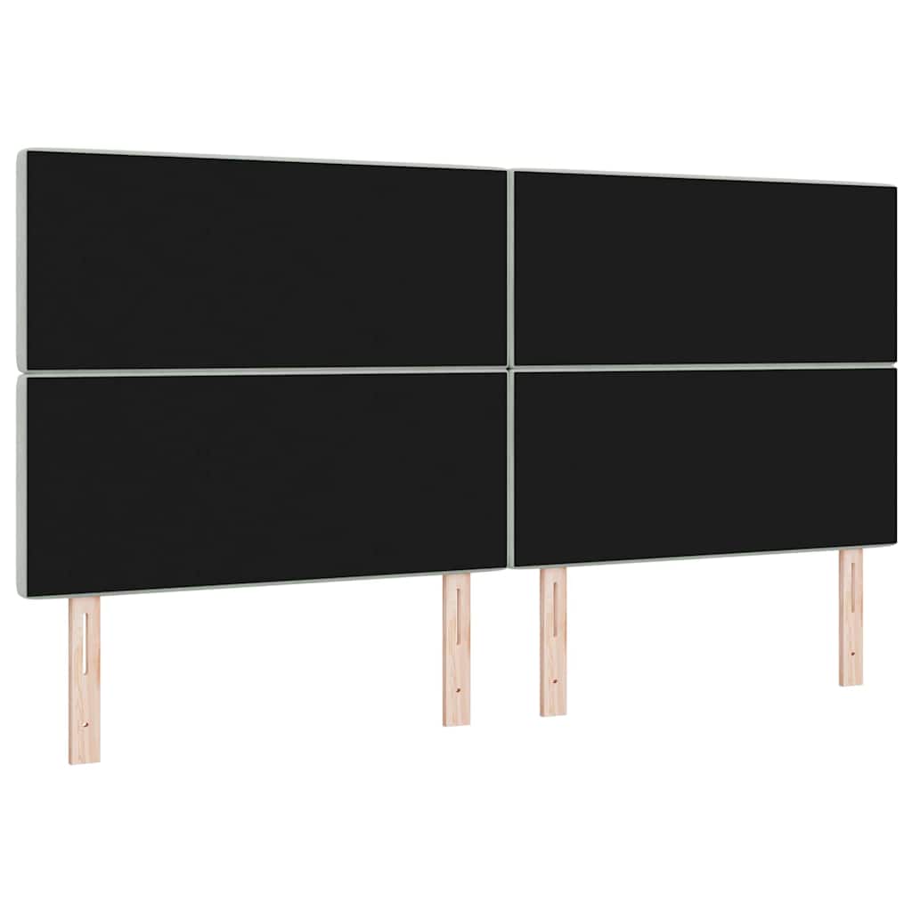 LED sengegavl med LED-lysstrimler Lysegrå 200 cm Fløjl