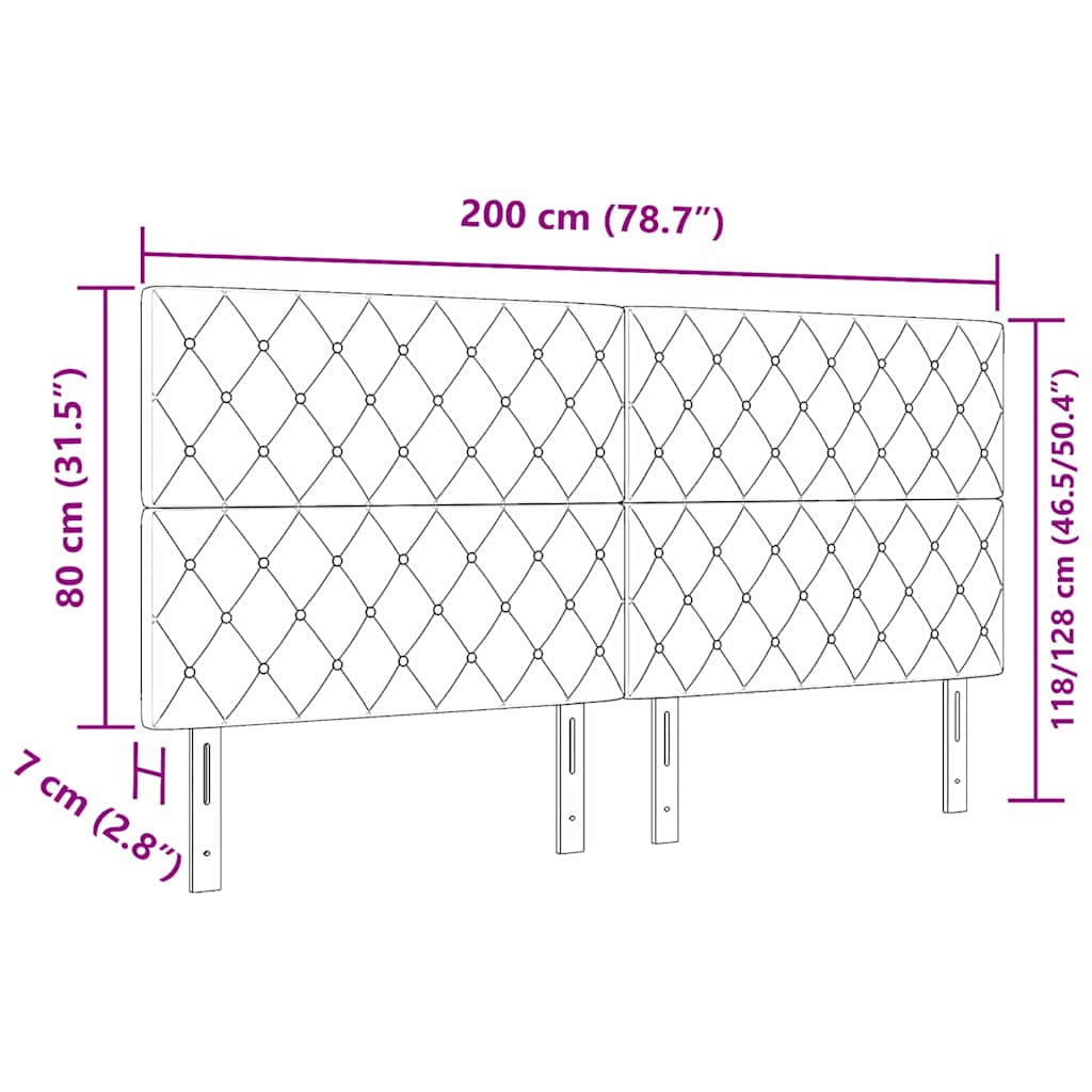 LED sengegavl med LED-lysstrimler Lysegrå 200 cm Fløjl