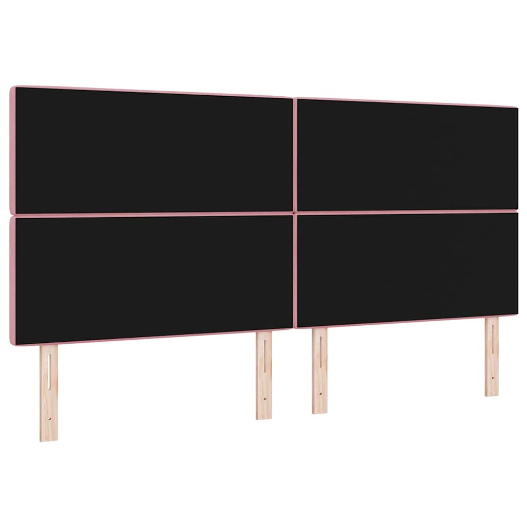 LED sengegavl med LED-lysstrimler Lyserød 200 cm Fløjl