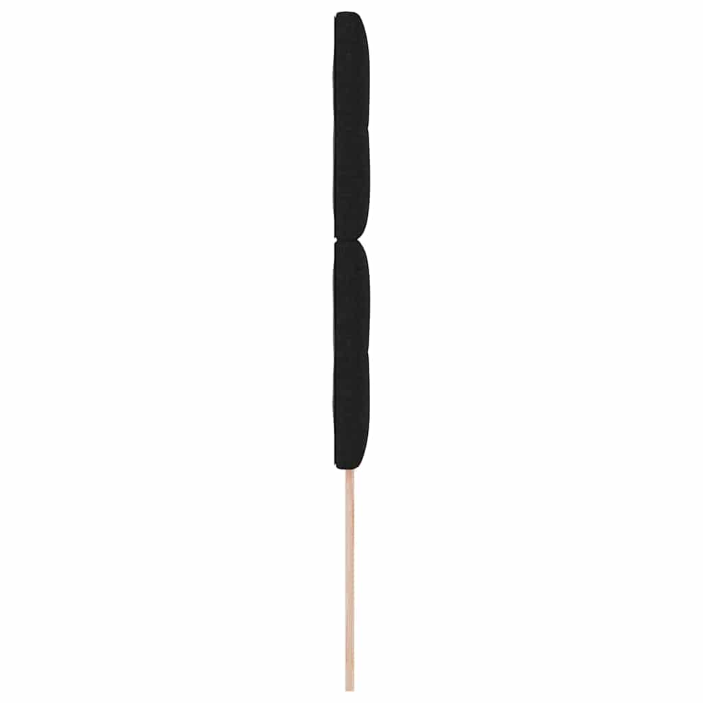 LED sengegavl med LED-lysstrimler Sort 80 cm Stof